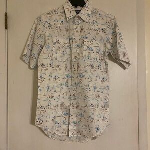 Men's Casual Printed Button-Down Shirt